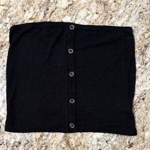 American Eagle Outfitters Black Button-Front Women's Tube Top